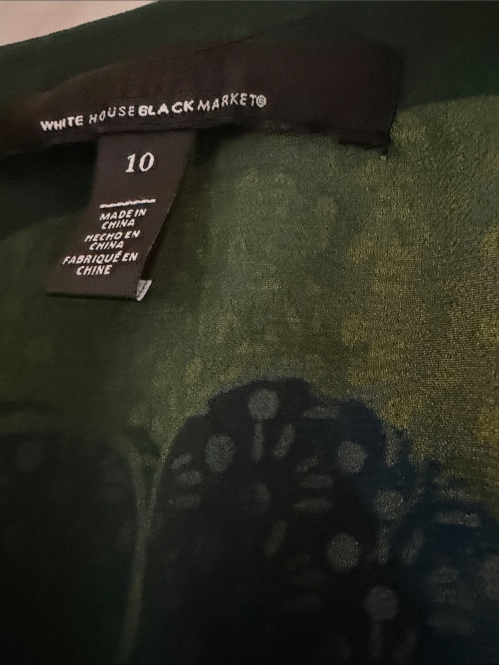 White House Black Market Green Floral High Low Midi Dress NWOT - Picture 3 of 9